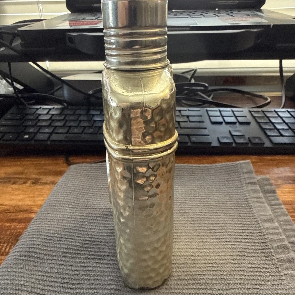 Vintage‎ Old Spice Admiral's Flask After Shave Cologne Empty Silver Bottle w/lid